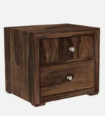 Hloven Solid Wood Bedside Table in Weathered Sand Natural Finish - Image 5