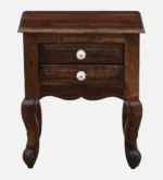 Daven Acacia Wood Nightstand in Golden Pebble Finish with Drawer - Image 8