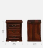 Caldrew Solid Wood Nightstand in Vanilla Bark Natural Finish with Drawer - Image 7