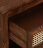 Osvren Solid Wood Nightstand in Bark Amber Finish with Drawer - Image 8