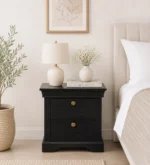 Veldorn Solid Wood Bedside Table in Pale Moss Finish
