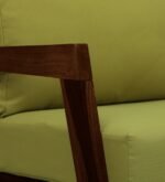 wilton Sheesham Wood Arm Chair In Green & Rustic Teak Finish - Image 9