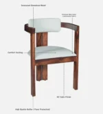 mall Sheesham Wood Arm chair In Provincial Teak Finish - Image 4