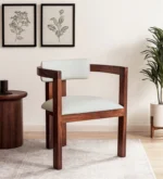 mall Sheesham Wood Arm chair In Provincial Teak Finish - Image 2