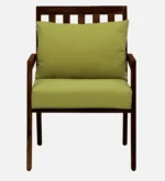 wilton Sheesham Wood Arm Chair In Green & Rustic Teak Finish - Image 5