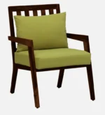 wilton Sheesham Wood Arm Chair In Green & Rustic Teak Finish - Image 6