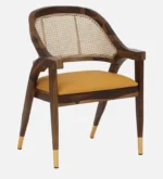 salvary Sheesham Wood Arm Chair In Scratch Resistant Provincial Teak Finish with Cane Mesh - Image 6
