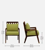 wilton Sheesham Wood Arm Chair In Green & Rustic Teak Finish - Image 8