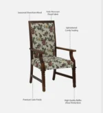 Siting Sheesham Wood Arm Chair In Provincial Teak Finish - Image 8