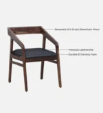 klint Sheesham Wood Arm Chair In Honey Oak Finish - Image 3