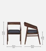klint Sheesham Wood Arm Chair In Honey Oak Finish - Image 9