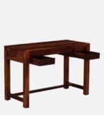 clone Sheesham Wood Writing Table in Scratch Resistant Honey Oak Finish - Image 4
