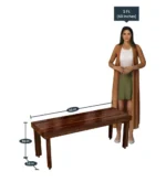 fistel Sheesham Wood 6 Seater Dining Set In Scratch Resistant Provincial Teak Finish With Bench - Image 3