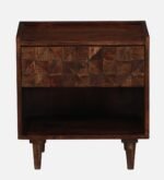 Jorvyn Sheesham Wood Bedside Table in Earthy Slate Natural Finish - Image 6