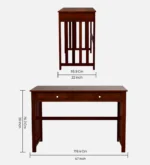 lovly Writing Table In Dark Walnut Finish - Image 3