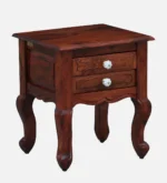 Lurven Sheesham Wood Bedside Table in Smoked Almond Natural Finish - Image 4