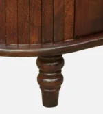Minimalist walnut finish tv unit with storage for large screen tv in india - Image 8