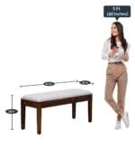 Aelmora Solid Sheesham Wood Dining Table Set for 6 with Bench in Classic Finish - Image 2