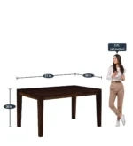 Aelmora Solid Sheesham Wood Dining Table Set for 6 with Bench in Classic Finish - Image 4