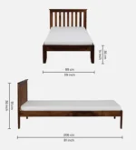 salvera Sheesham Wood Single Bed In Provincial Teak Finish - Image 8