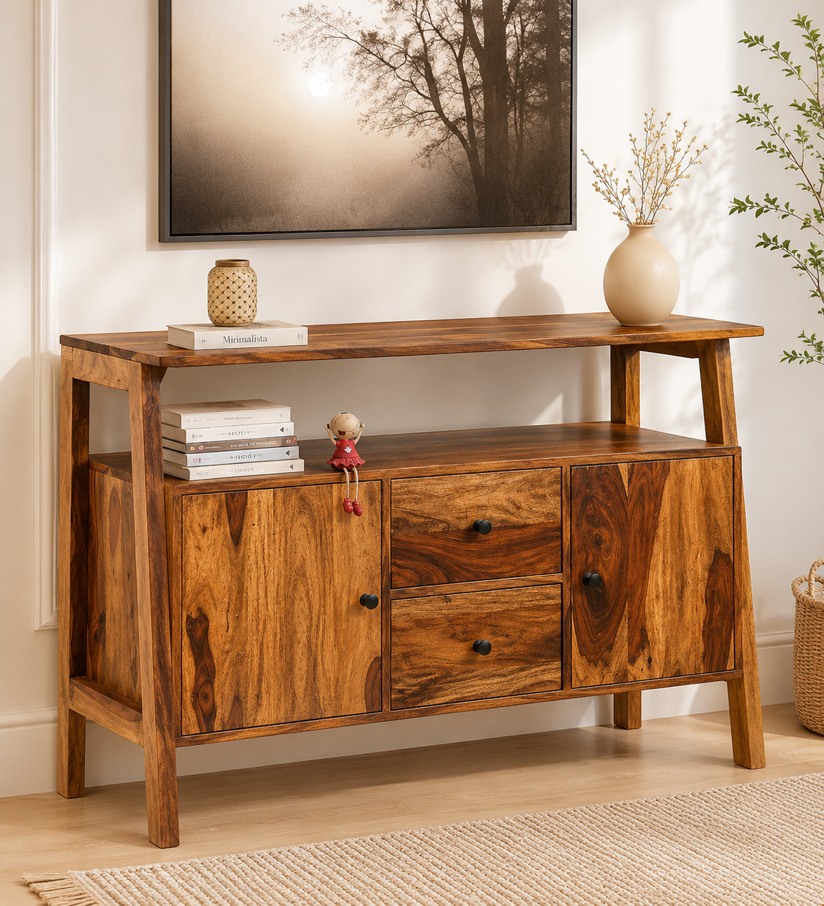 Aarav Sheesham Wood Cabinet classicwood (1) Aarav Sheesham Wood Cabinet - Image 1