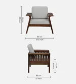 Alden Contemporary Fabric Upholstered 1 Seater Sofa Chair for Living Room - Image 4
