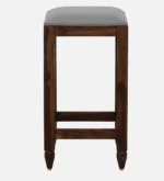 Alder Sheesham Wood Bar Stool in Walnut Finish - Image 3