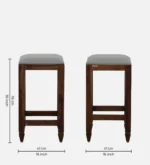 Alder Sheesham Wood Bar Stool in Walnut Finish - Image 4