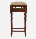 Alder Sheesham Wood Counter Height Bar Stool in Teak Finish - Image 2