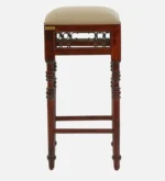 Alder Sheesham Wood Counter Height Bar Stool in Teak Finish - Image 4