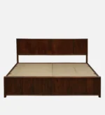 Aldwin Sheesham Solid Wood Queen Size Bed With Box Storage in Natural Teak Finish - Image 3