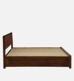 Aldwin Sheesham Solid Wood Queen Size Bed With Box Storage in Natural Teak Finish - Image 4
