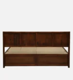 Aldwin Sheesham Solid Wood Queen Size Bed With Box Storage in Natural Teak Finish - Image 5