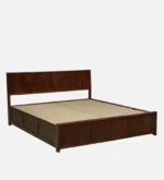 Aldwin Sheesham Solid Wood Queen Size Bed With Box Storage in Natural Teak Finish - Image 6