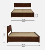 Aldwin Sheesham Solid Wood Queen Size Bed With Box Storage in Natural Teak Finish - Image 7