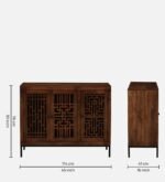 Anay Solid Sheesham Wood Utility Storage Cabinet in Provincial Teak Finish - Image 2