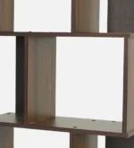 Aranyak Solid Wood Bookshelf with Bamboo Shelf Edges in Deep Forest Brown - Image 4