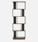 Aranyak Solid Wood Bookshelf with Bamboo Shelf Edges in Deep Forest Brown - Image 5