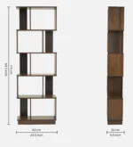 Aranyak Solid Wood Bookshelf with Bamboo Shelf Edges in Deep Forest Brown - Image 7
