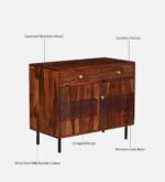 Aspen Sheesham Wood Utility Cabinet in Teak Finish - Image 13