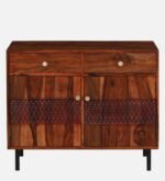 Aspen Sheesham Wood Utility Cabinet in Teak Finish - Image 4
