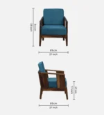 Aurelia Premium Fabric Upholstered 1 Seater Lounge Sofa for Modern Living Spaces - Image 4