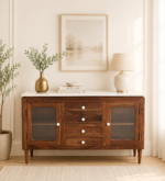 Avni Solid Sheesham Wood Utility Cabinet In Natural Finish