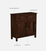 Ayaan Solid Sheesham Wood Storage Cabinet In Honey Finish - Image 12