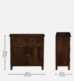 Ayaan Solid Sheesham Wood Storage Cabinet In Honey Finish - Image 6