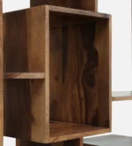 Breezan Solid Sheesham Wood Ladder Bookshelf in Natural Oak - Image 3