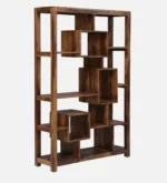 Breezan Solid Sheesham Wood Ladder Bookshelf in Natural Oak - Image 6