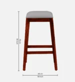 Briston Sheesham Wood Bar Stool in Honey Oak Finish - Image 5
