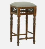 Briston Wooden Bar Stool with Backrest in Honey Finish - Image 3