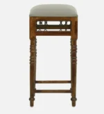 Briston Wooden Bar Stool with Backrest in Honey Finish - Image 6